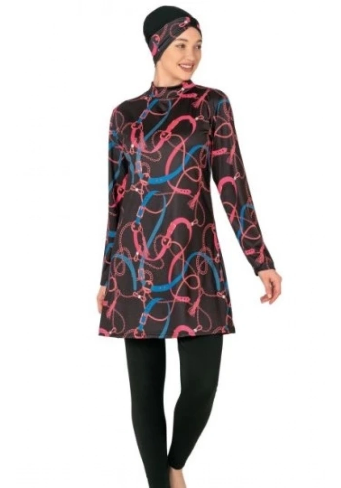 Fantasy 3408  Bayan Desenli Tesettür Mayo