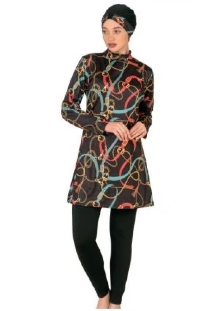 Fantasy 3412  Bayan Desenli Tesettür Mayo