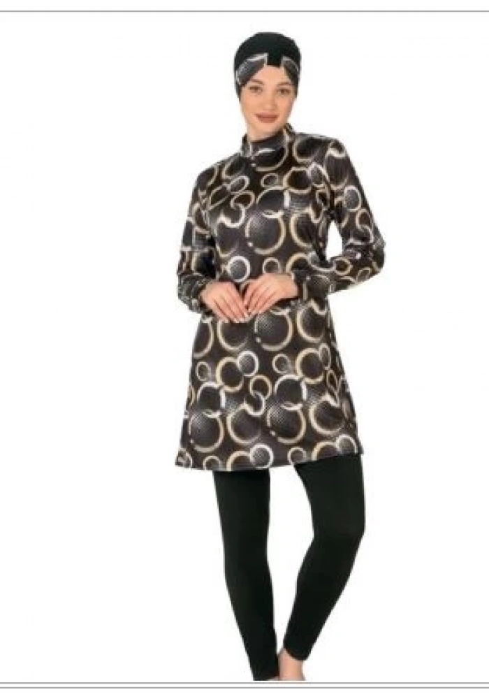 Fantasy 3414 Bayan Desenli Tesettür Mayo