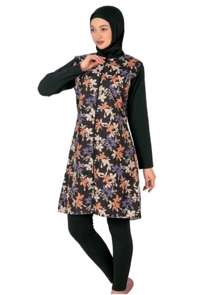 Fantasy 3442 Bayan Desenli Tesettür Mayo