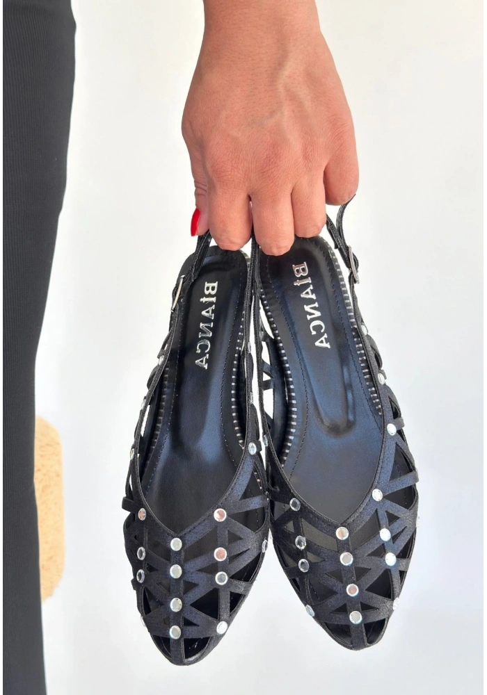 Faty Siyah Cilt Babet Ayakkabı