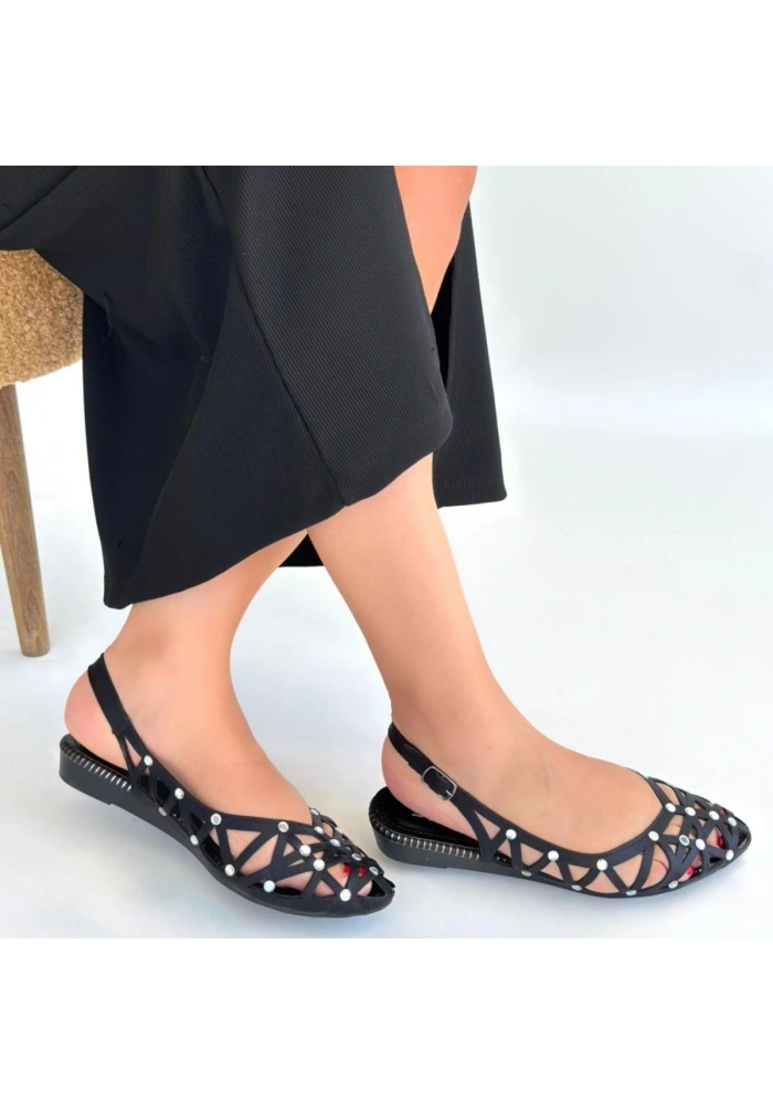 Faty Siyah Cilt Babet Ayakkabı