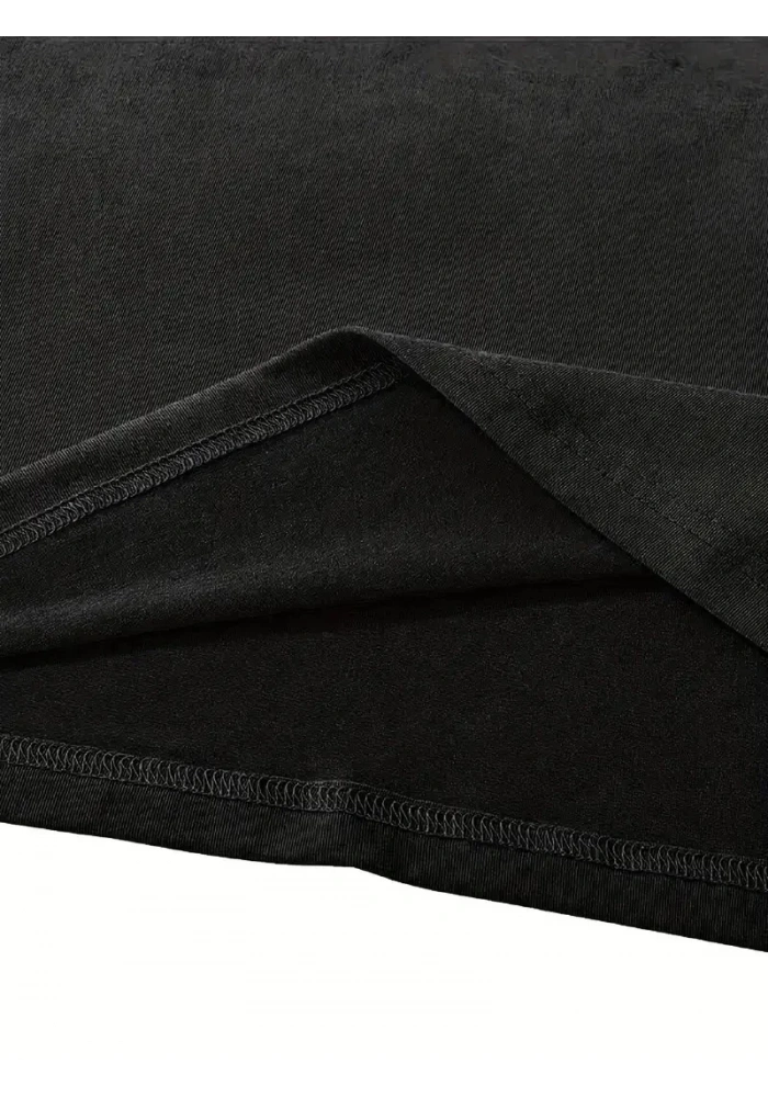 Kadın fiyonk baskılı siyah oversize Kısa Kol t-shirt- Siyah