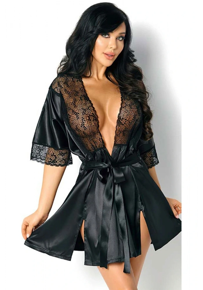 For Dreams 8357 Dantel Tül Detaylı Sabahlık