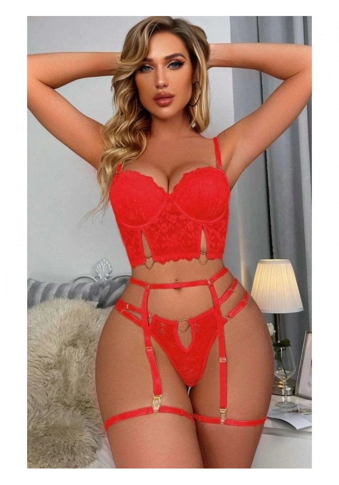 For Dreams 8406 Seksi Siyah Büstiyerli Takım