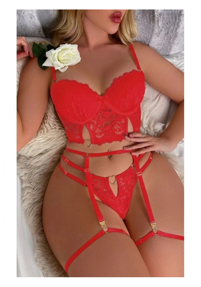 For Dreams 8406 Seksi Siyah Büstiyerli Takım