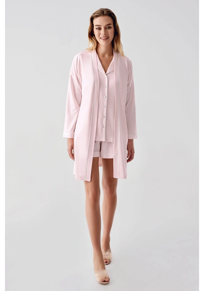 Freshness 324 Kadın 4Lü Sabahlıklı Şorlu Pijama Takımı