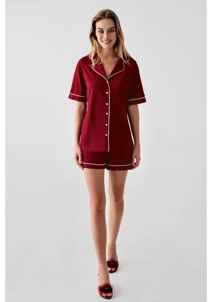 Freshness 324 Kadın 4Lü Sabahlıklı Şorlu Pijama Takımı