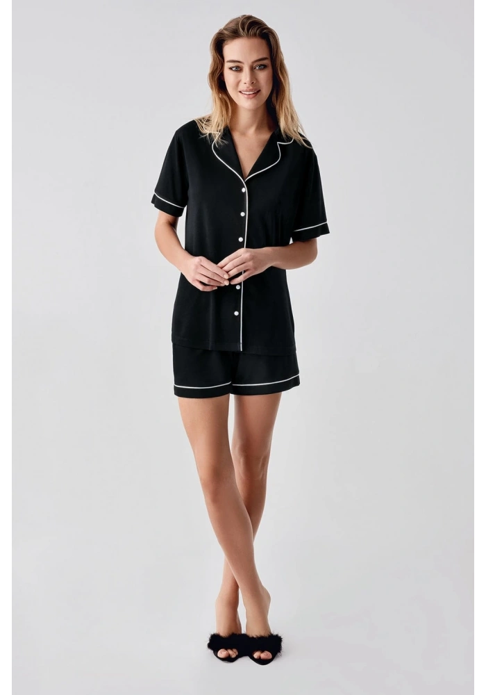 Freshness 324 Kadın 4Lü Sabahlıklı Şorlu Pijama Takımı