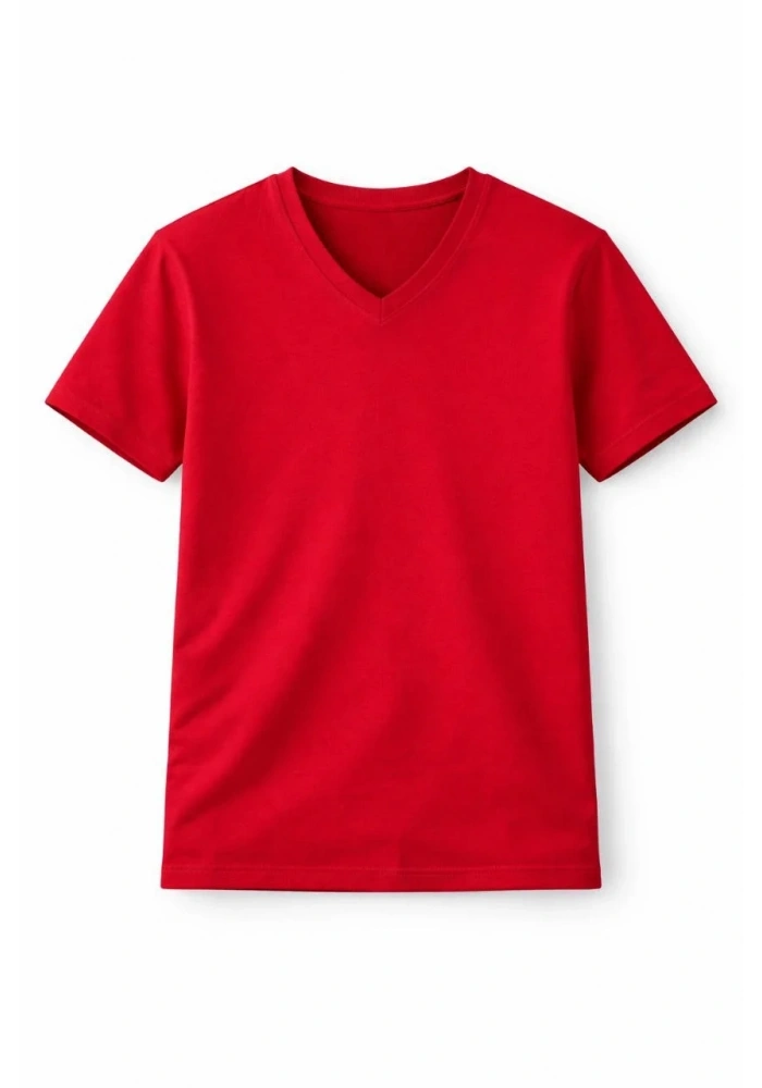 Genç Erkek Çocuk V Yaka Tişört Model - Bordo