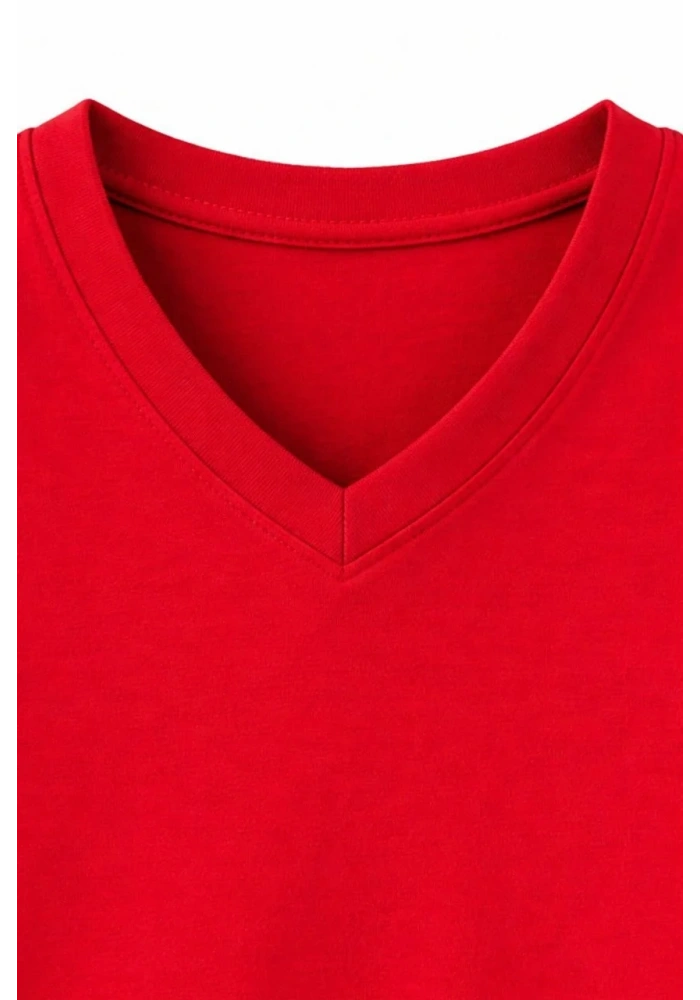 Genç Erkek Çocuk V Yaka Tişört Model - Bordo