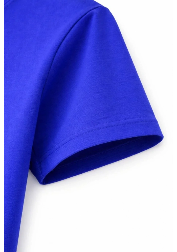 Genç Erkek Çocuk V Yaka Tişört Model - Saks Mavisi