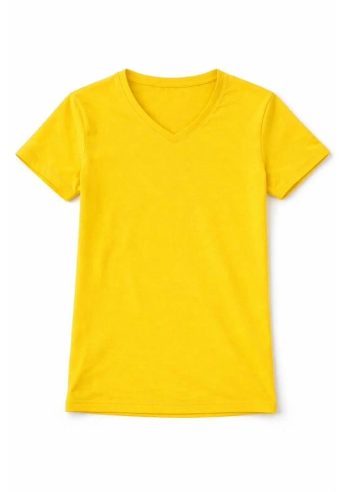 Genç Erkek Çocuk V Yaka Tişört Model - Sarı