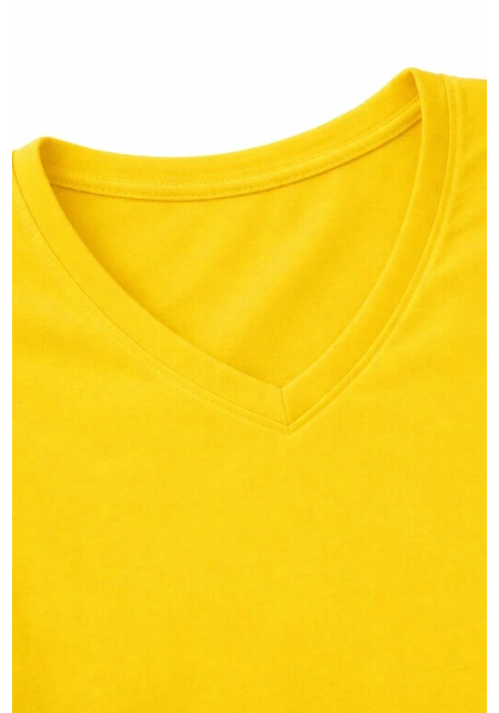 Genç Erkek Çocuk V Yaka Tişört Model - Sarı