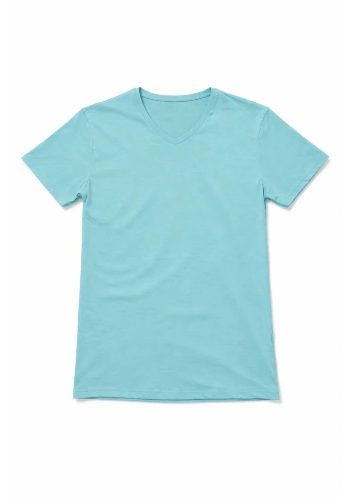 Genç Erkek Çocuk V Yaka Tişört Model - Turkuvaz