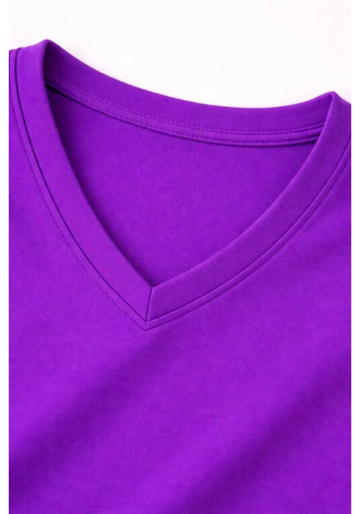 Genç Erkek Çocuk V Yaka Tişört Model - Mor