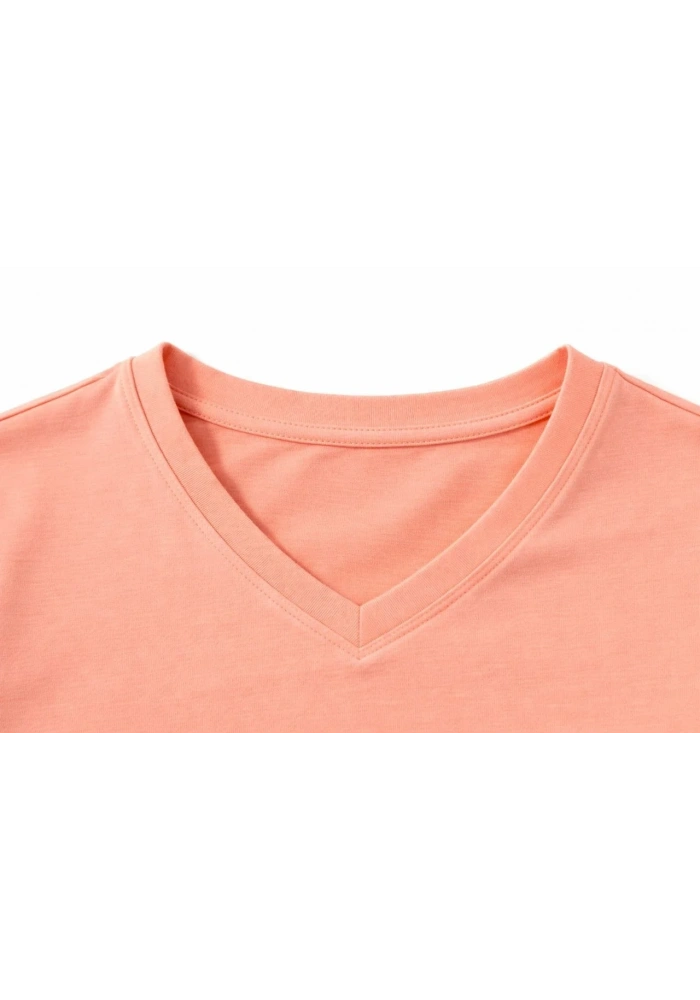 Genç Erkek Çocuk V Yaka Tişört Model - Toz Pembe