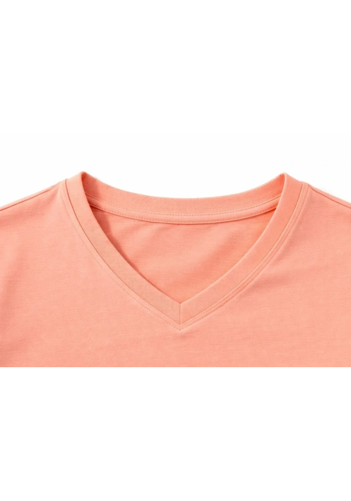 Genç Kız Çocuk V Yaka Tişört Model - Toz Pembe