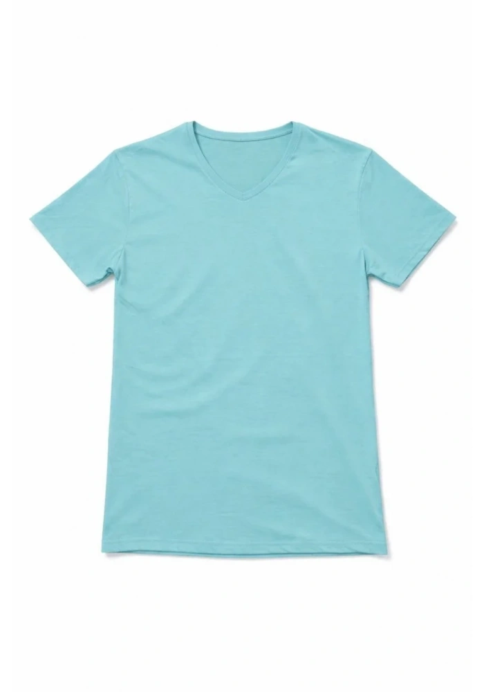 Genç Kız Çocuk V Yaka Tişört Model - Turkuvaz