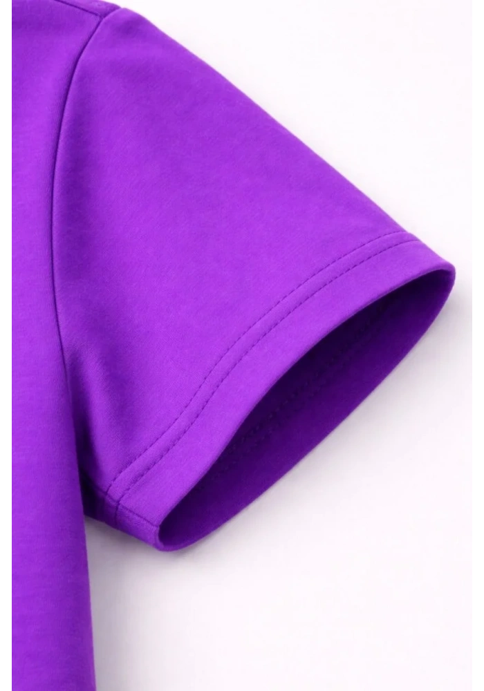 Genç Kız Çocuk V Yaka Tişört Model - Mor