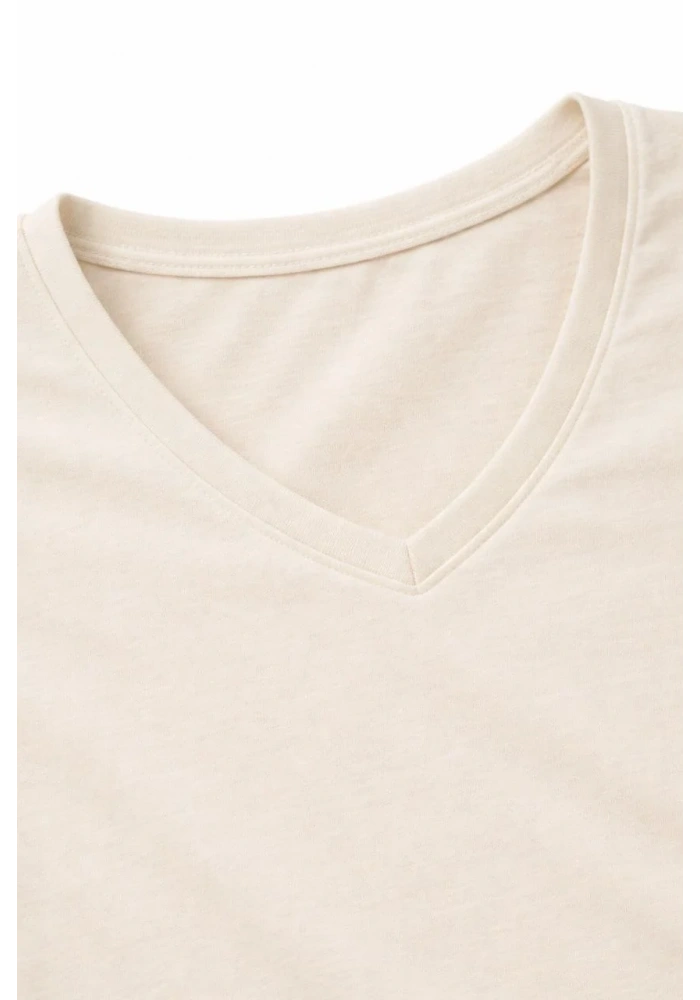 Genç Kız Çocuk V Yaka Tişört Model - Taş