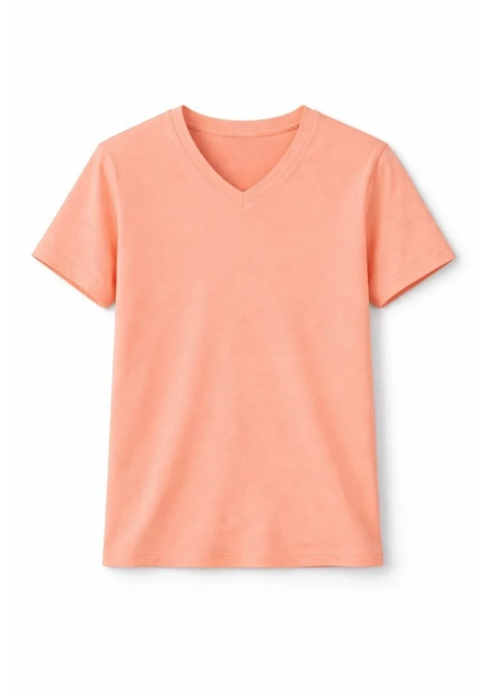 Genç Kız Çocuk V Yaka Tişört Model - Toz Pembe