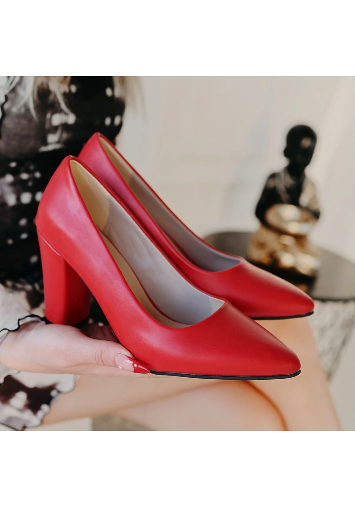 Giort Kırmızı Cilt Topuklu Ayakkabı