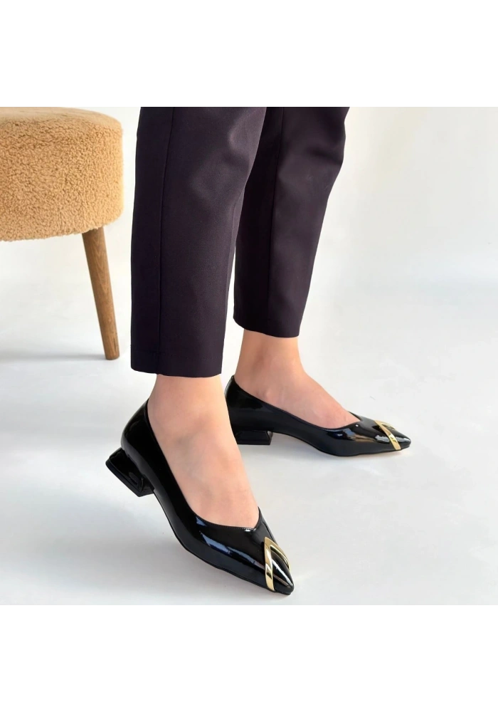 Goes Siyah Rugan Babet Ayakkabı