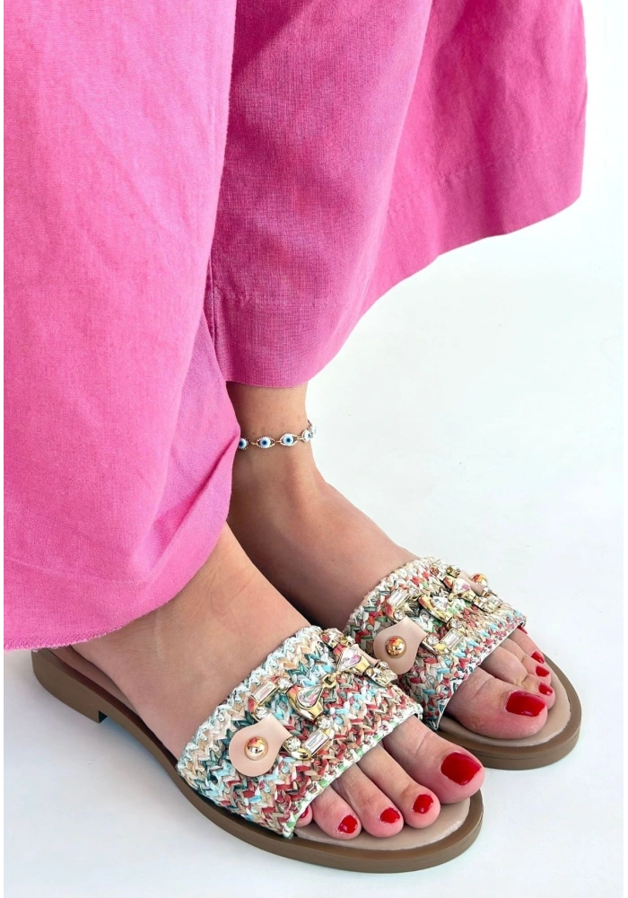 Gonne Renkli Hasır Dokuma Terlik