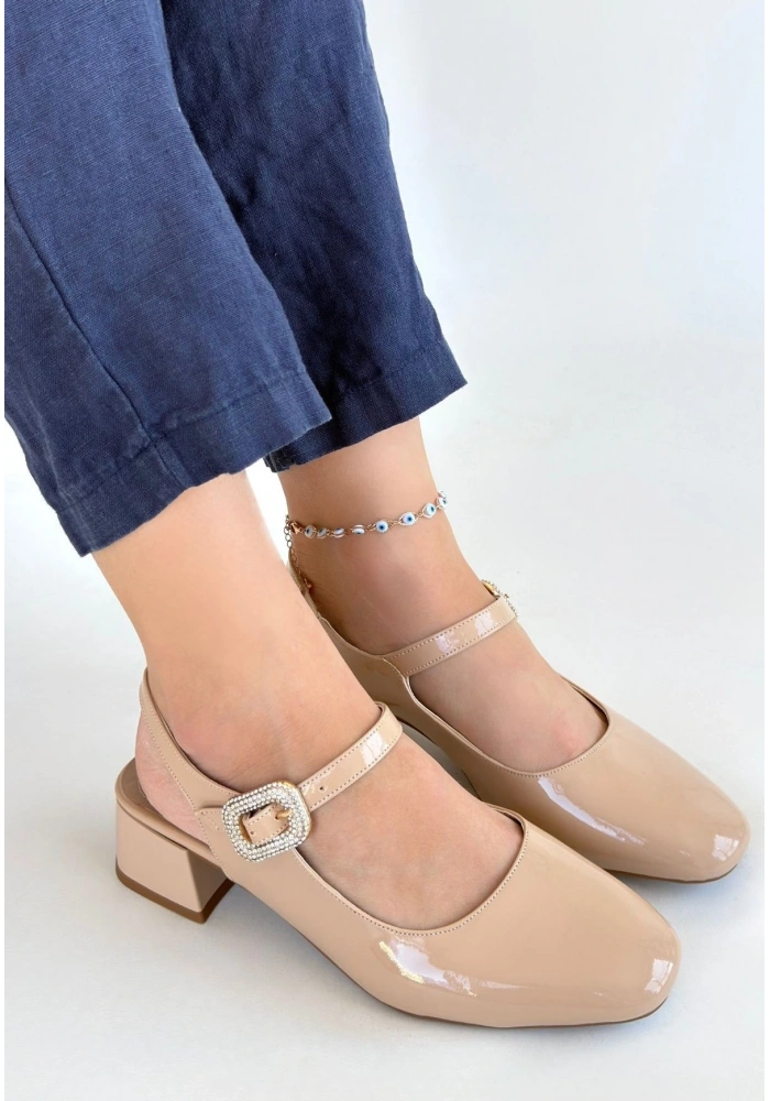 Gowe Nude Rugan Topuklu Ayakkabı