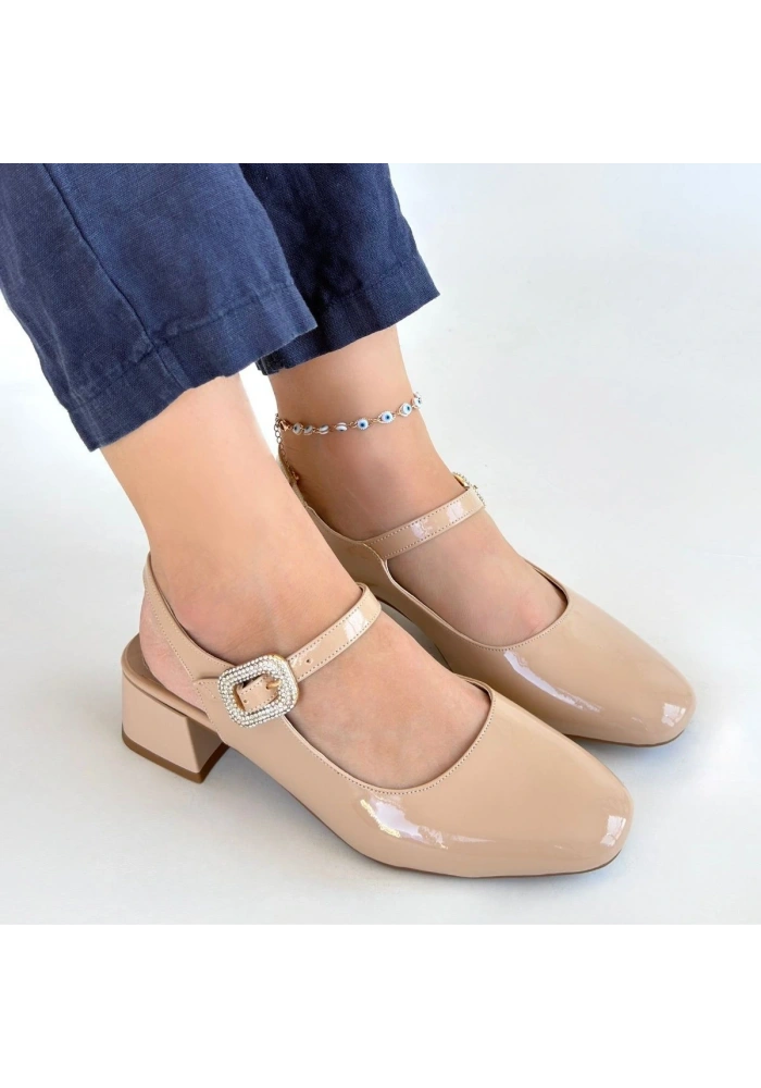 Gowe Nude Rugan Topuklu Ayakkabı