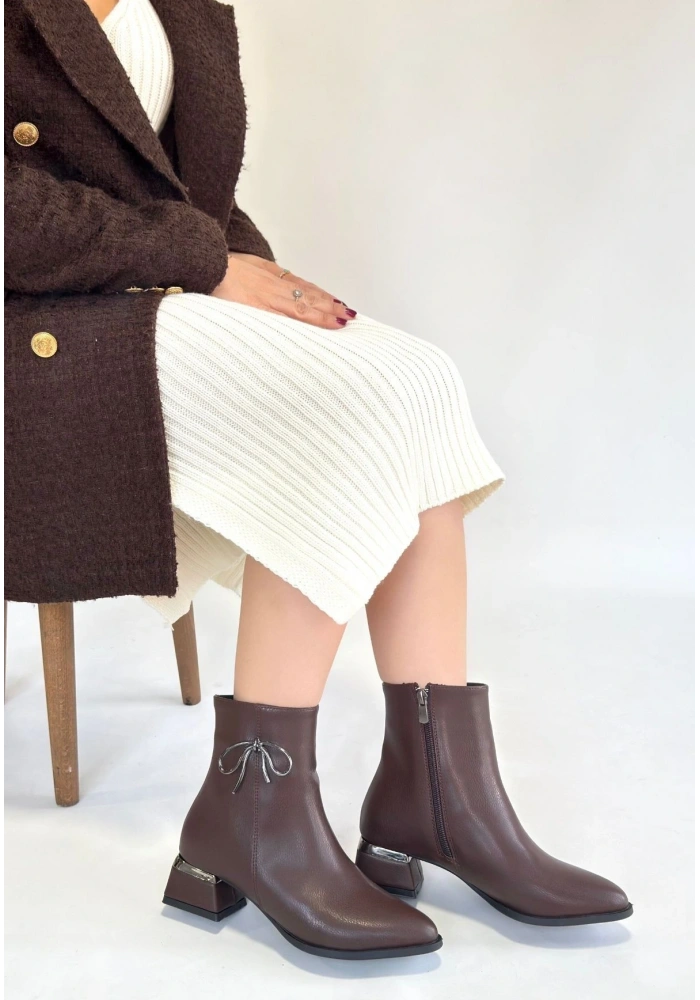 Harly Kahverengi Cilt Topuklu Bot