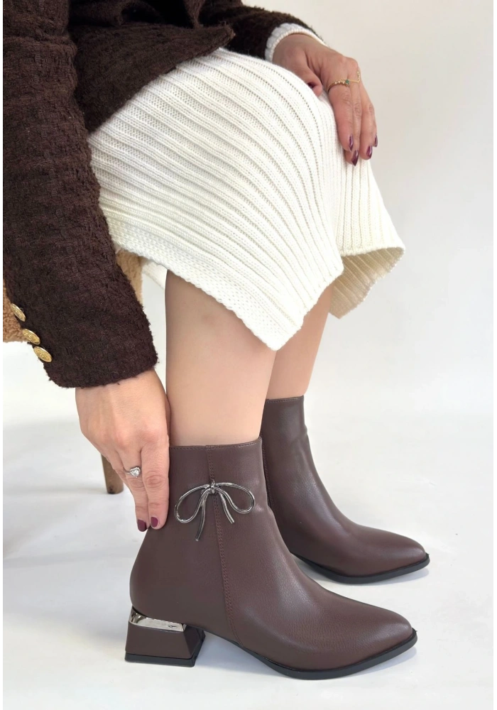 Harly Kahverengi Cilt Topuklu Bot