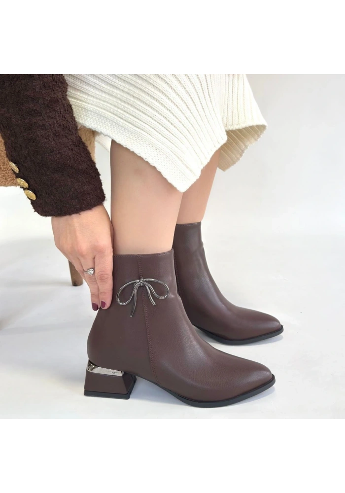 Harly Kahverengi Cilt Topuklu Bot