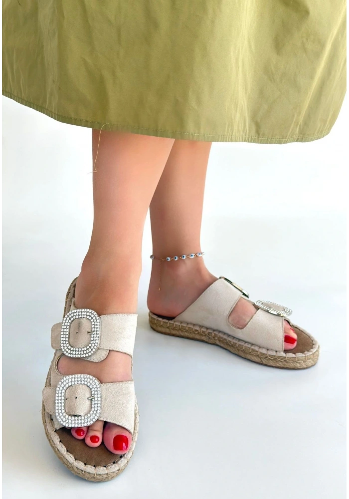 Hertas Bej Nubuk Tokalı Terlik