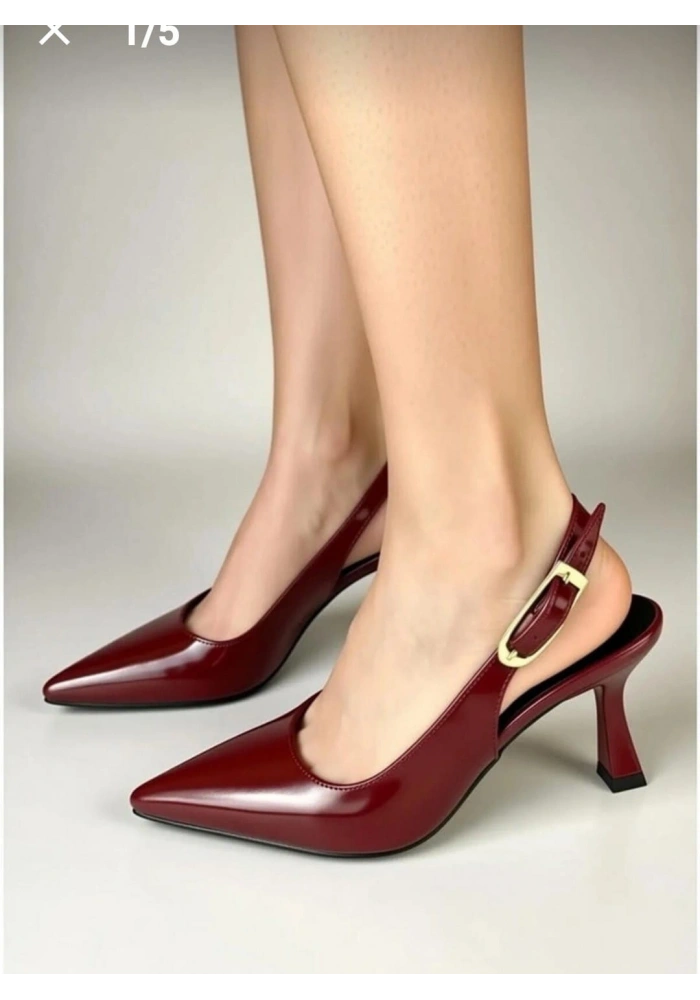 Hies Bordo Rugan Topuklu Ayakkabı