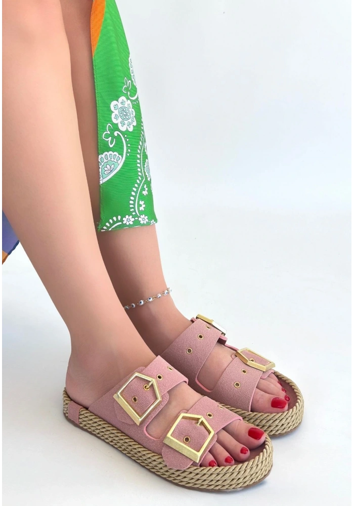 İces Pudra Nubuk Terlik