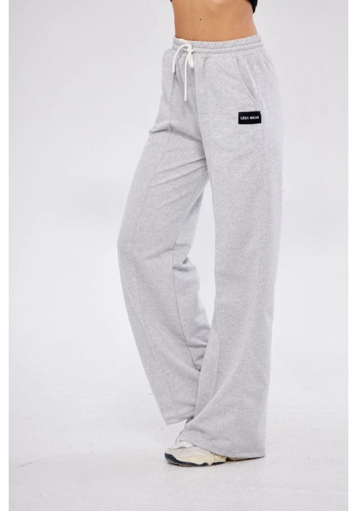 İki iplik Bol Paça Eşofman Pantalon - Gri