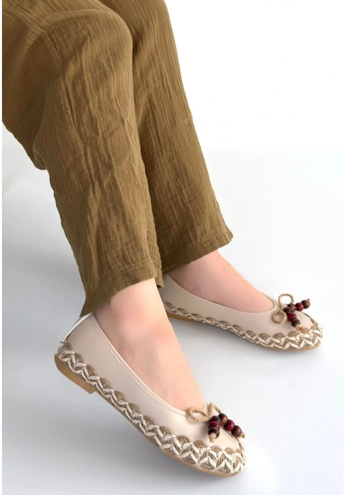 Ilwe Bej Cilt Babet Ayakkabı