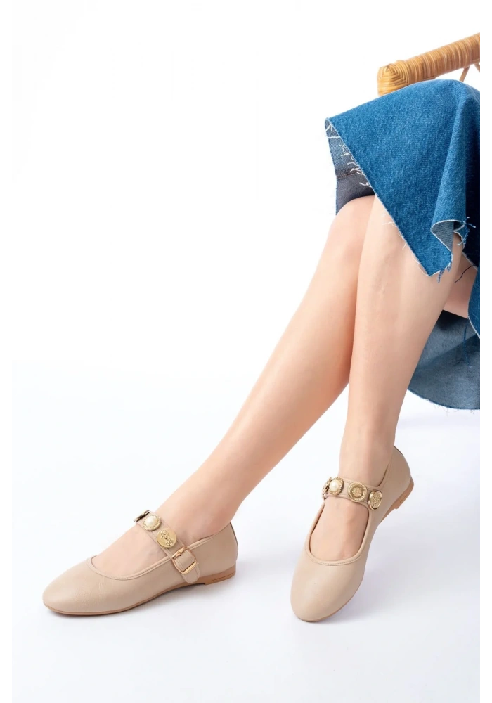 İNF-6363  Nut Baret Tokalı Günlük Bayan Ayakkabı