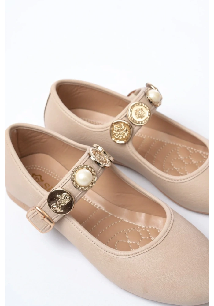 İNF-6363  Nut Baret Tokalı Günlük Bayan Ayakkabı