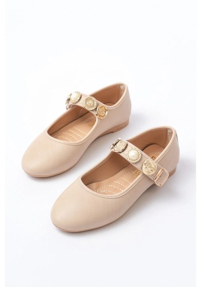 İNF-6363  Nut Baret Tokalı Günlük Bayan Ayakkabı