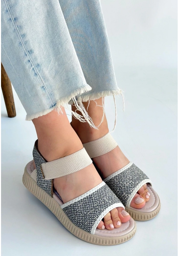 Jake Yeşil Hasır Cilt Sandalet