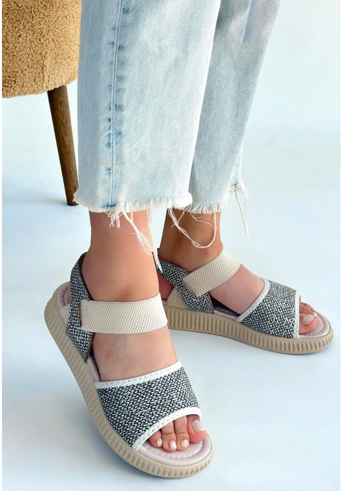 Jake Yeşil Hasır Cilt Sandalet