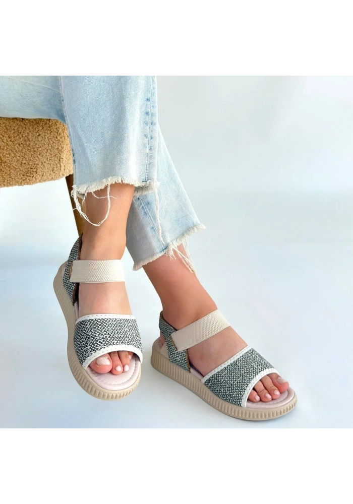 Jake Yeşil Hasır Cilt Sandalet