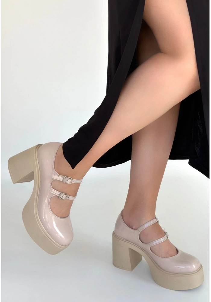 Jarlo Bej Rugan Dolgu Topuk Ayakkabı