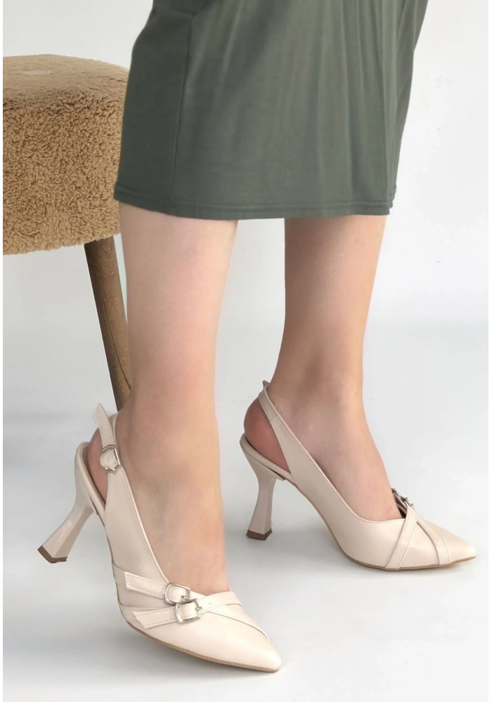 Jedda Bej Cilt Topuklu Ayakkabı