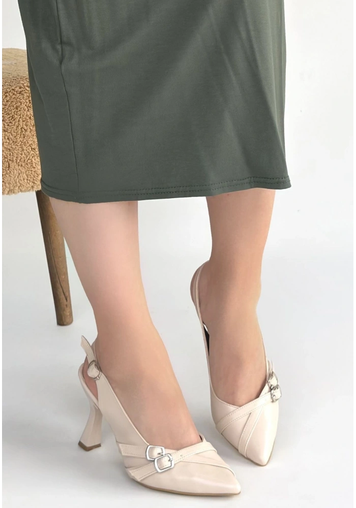 Jedda Bej Cilt Topuklu Ayakkabı