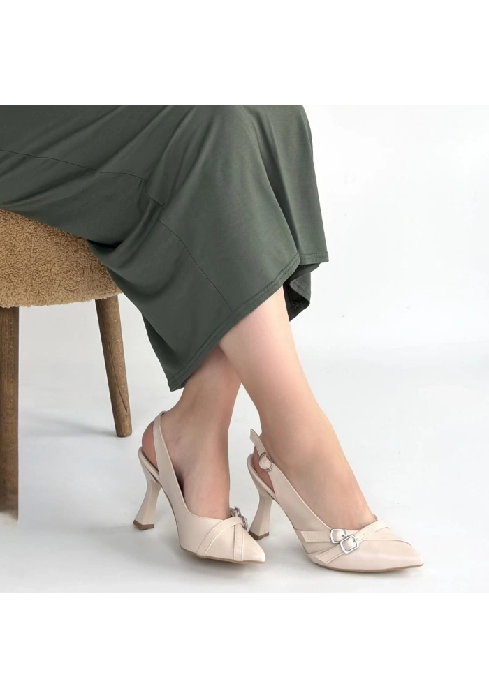 Jedda Bej Cilt Topuklu Ayakkabı