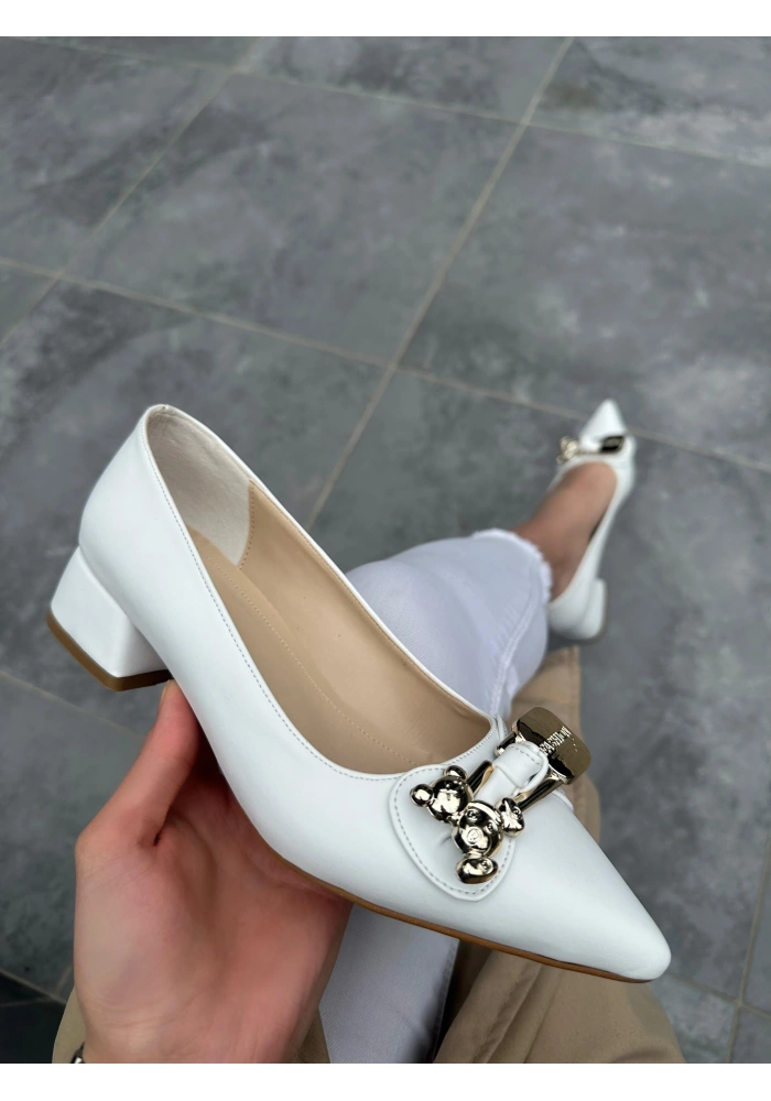 Jies Beyaz Topuklu Ayakkabı